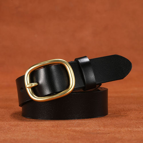 [Second layer cowhide] Ladies' belt genuine leather business pin buckle waistband versatile trend Korean casual leather belt cowhide 