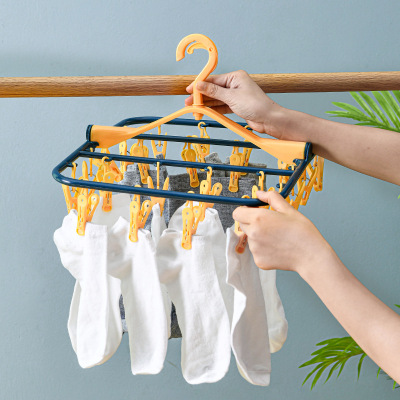 24 coat hanger Long household Socks Underwear Drying rack Foldable Bold Clothes hanger Plastic Long Clothes hanger