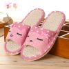 Slippers indoor for beloved for leisure, Japanese and Korean, soft sole, cotton and linen