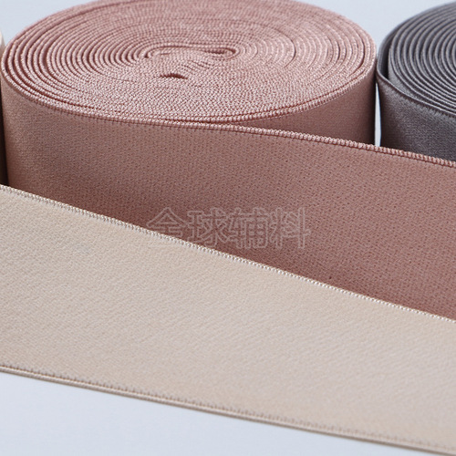 Single-sided fleece elastic band, black and white fleece surface, thickened nylon elastic wide high-stretch woven tape, skirt waist elastic band