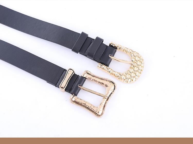 Combination With Black Gold Buckle Belt Ladies Fashion Pattern Pin Buckle Decorative Belt Women Wholesale Nihaojewelry display picture 6
