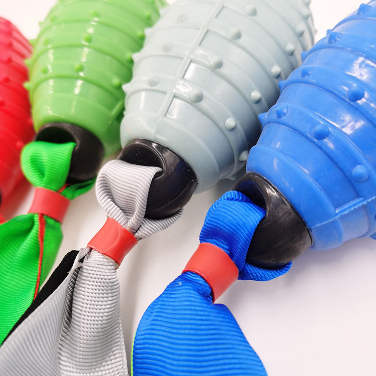 Pet TPR cinta vocal Bola de juguete Bola de limpieza dental molar entrenamiento de lanzamiento de la fábrica de juguetes para perros resistentes a mordeduras al por mayor