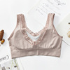 Cotton lace top with cups, vest, sports supporting wireless bra, comfortable underwear, strap bra, beautiful back