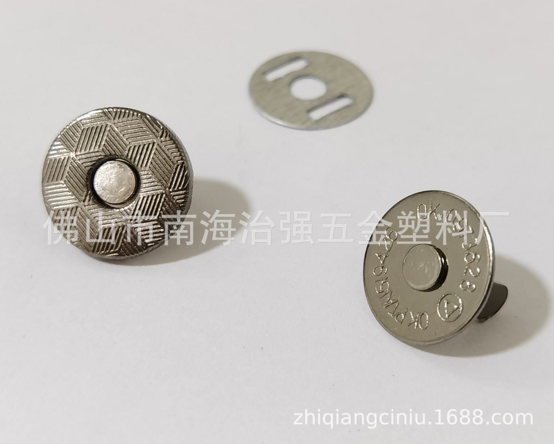 14mm细超压纹黑叻五金磁钮磁扣磁铁扣配件 治强五金-阿里巴巴
