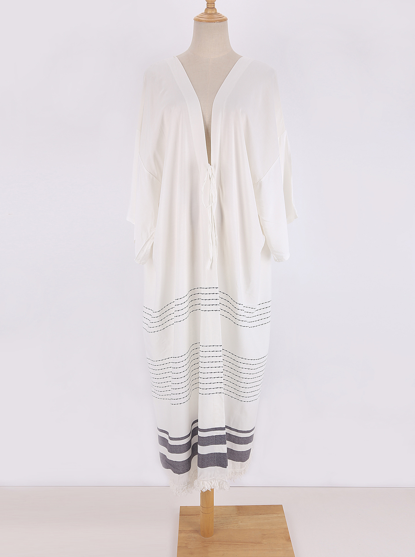 New cotton fringed cardigan beach skirt bikini blouse swimsuit cardigan sun protection clothing