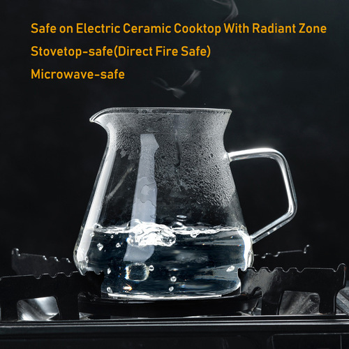 Hot and cold resistant glass coffee pot, sharing pot, hand-blown coffee filter cup V02 wooden tray set funnel