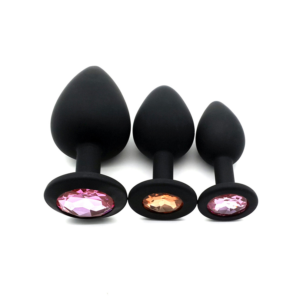 Silicone Anal Plug With Crystal Gemstone For G-spot Stimulation_voghion.com