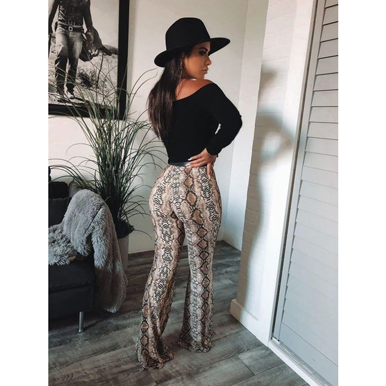 loose casual printed flared trousers NSKX8448