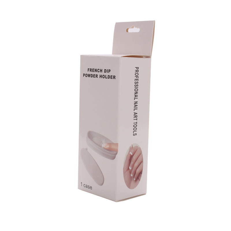 Herramientas de manicura especiales transfronterizas al por mayor nueva caja de polvo francés de uñas caja de contenedor a juego de uñas francés blanco