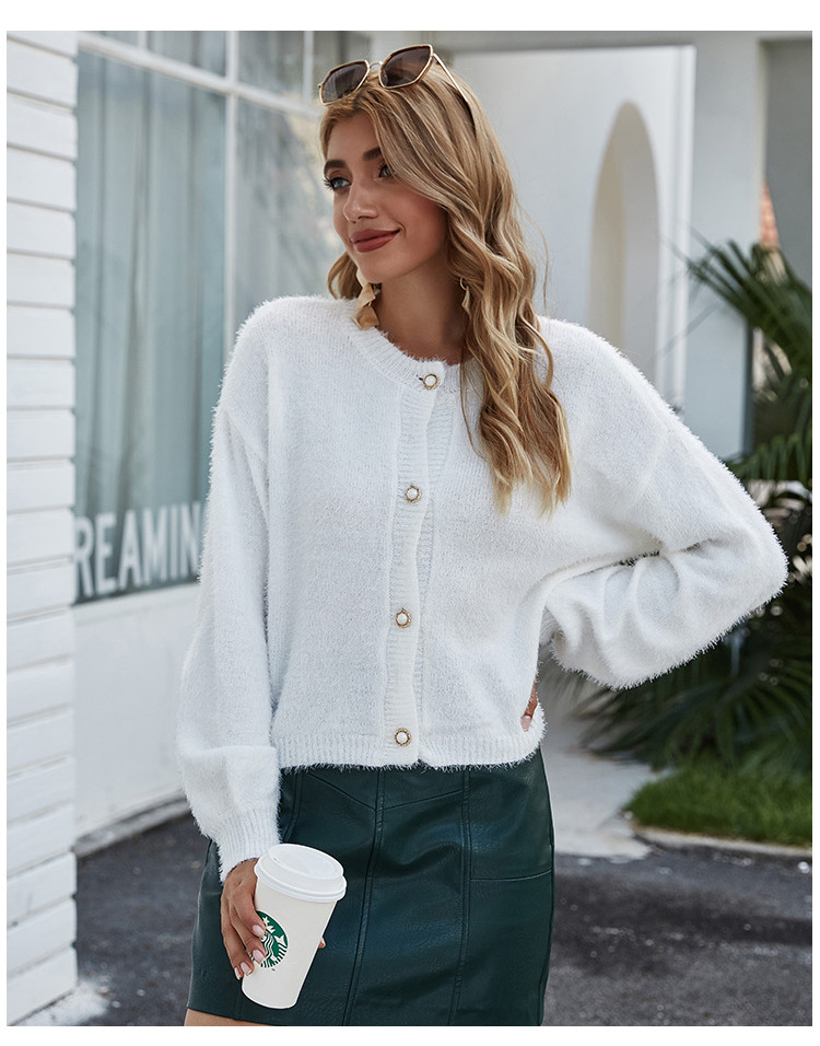 Autumn/Winter Long Sleeve Knit Cardigan Loose Women s Short Sweater Jacket NSYH7138