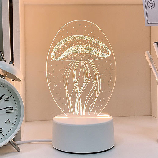 跨境3D创意小夜灯圣诞节儿童礼品批发logo小礼物卧室床头氛围台灯