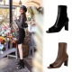 8530-3 European and American fashion simple thick heel high heel square head fish mouth boots sexy nightclub show thin short boots female boots