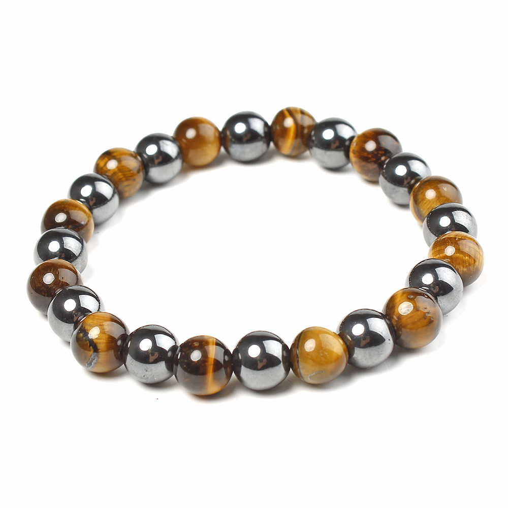 30g Weight Bracelets Classification Tiger Eye Chain Material 1 Piece Quantity Daily, Shopping Occasion Simple Style Color Block Stone Beaded Unisex Bracelets