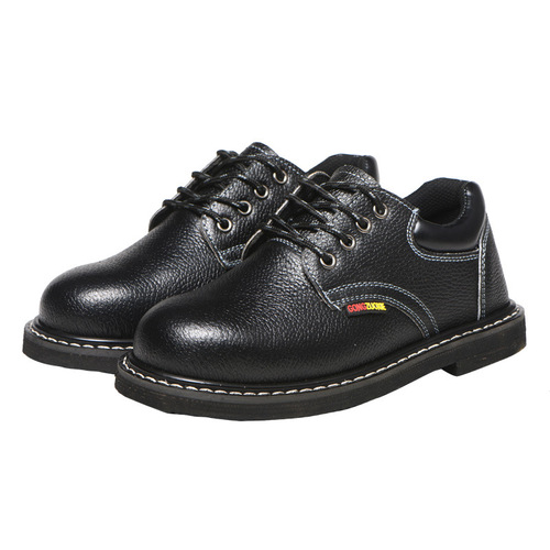 Leather safety shoes for men, anti-smashing, puncture-resistant, non-slip, wear-resistant, steel-toe, lightweight, tire-soled safety shoes, protective footwear