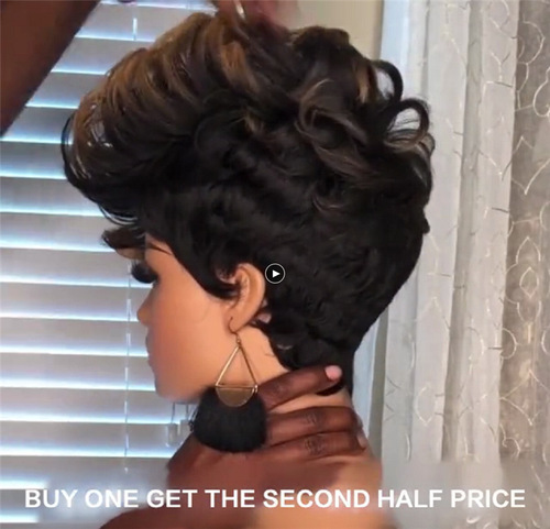 Wig lady African small curl dye short curl false head cover button net high temperature hair cover