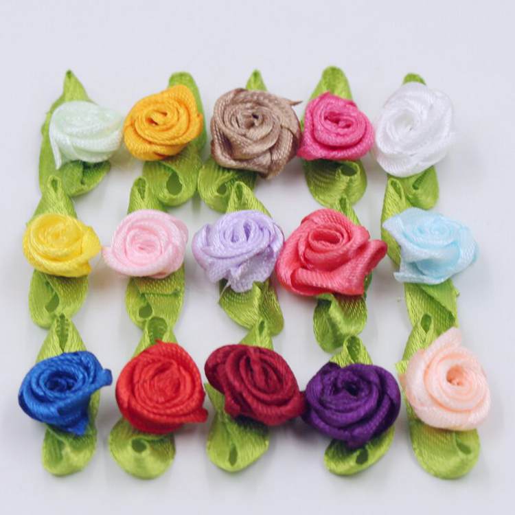 Pequeña cinta Rosa ropa para niños accesorios de juguete en stock diy1.5cm pequeña flor Rosa