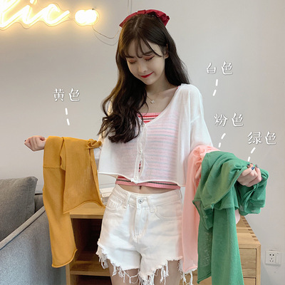 廠家直銷2020新款毛衣薄款開衫外套女夏季針織上衣薄款防曬衣現貨