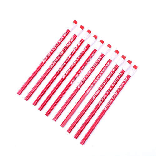 Colored large eraser pencil HB hexagonal pencil for primary school and kindergarten, pure red rod pencil with eraser