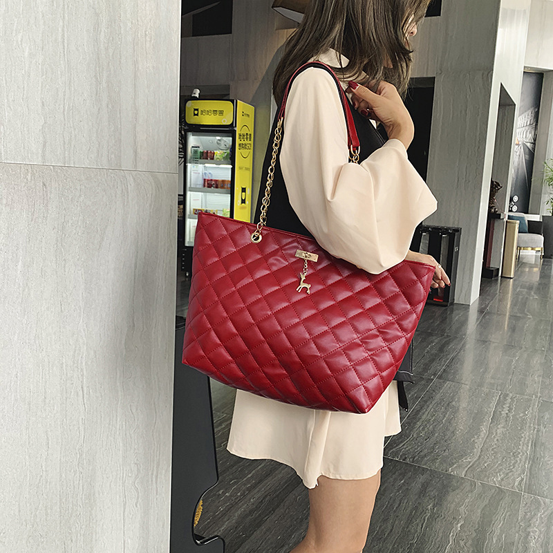 2020 new Korean fashion girl rhombic emb...