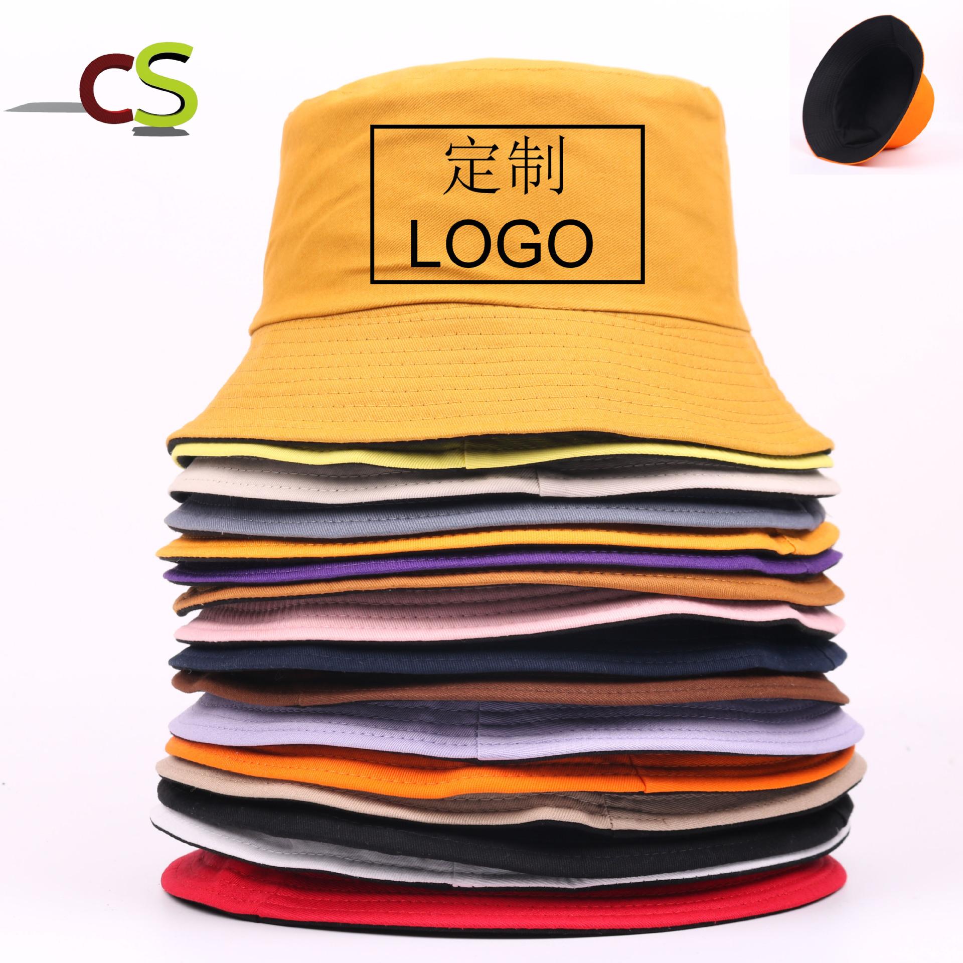 Fisherman hat Visor Sun hat Cycling cap customized logo Advertising cap customized Bucket hats Customized Foreign trade Two-sided