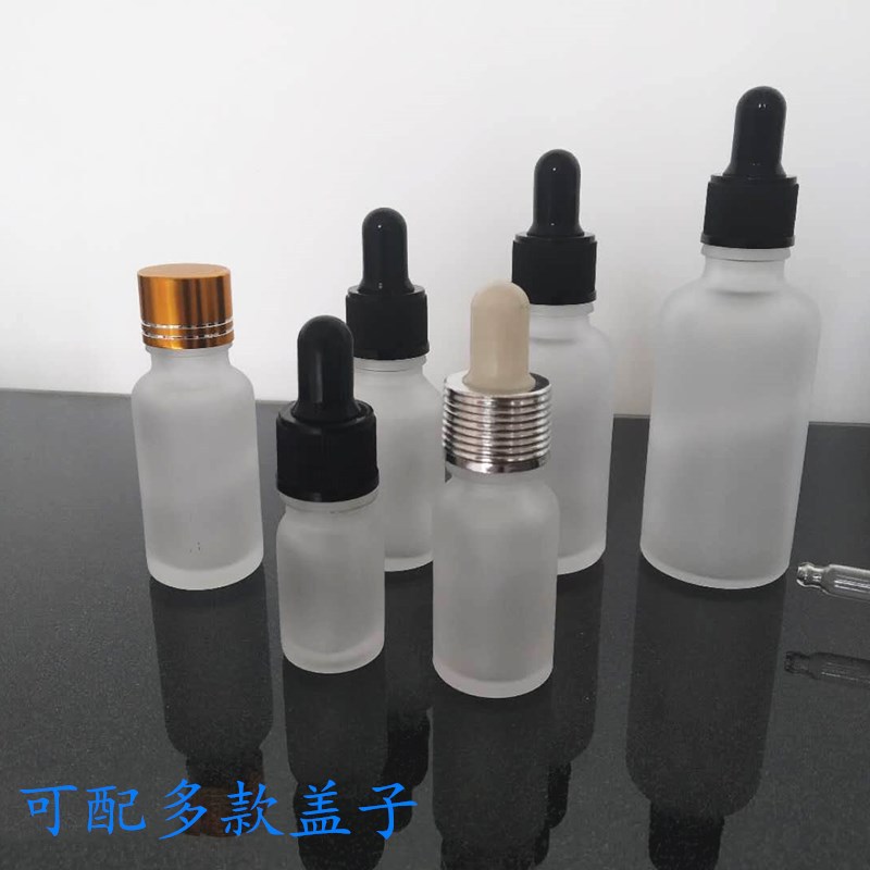 蒙砂玻璃精油瓶 5ml10ml分装滴剂瓶15ml20ml原液瓶30ml胶头滴管瓶|ms