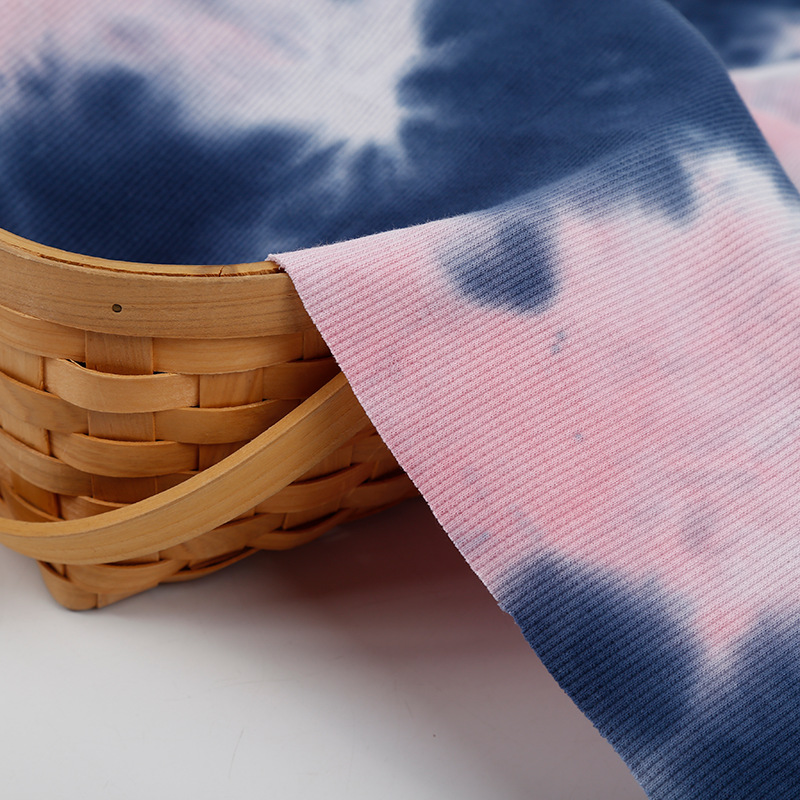 32s全棉2*2针织罗文320g活性扎染面料手工扎染