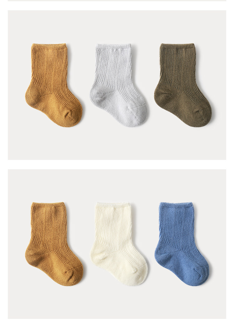 Fall/winter New Style Cotton Baby Socks Solid Color Children Loose Mouth Socks Wholesale display picture 11