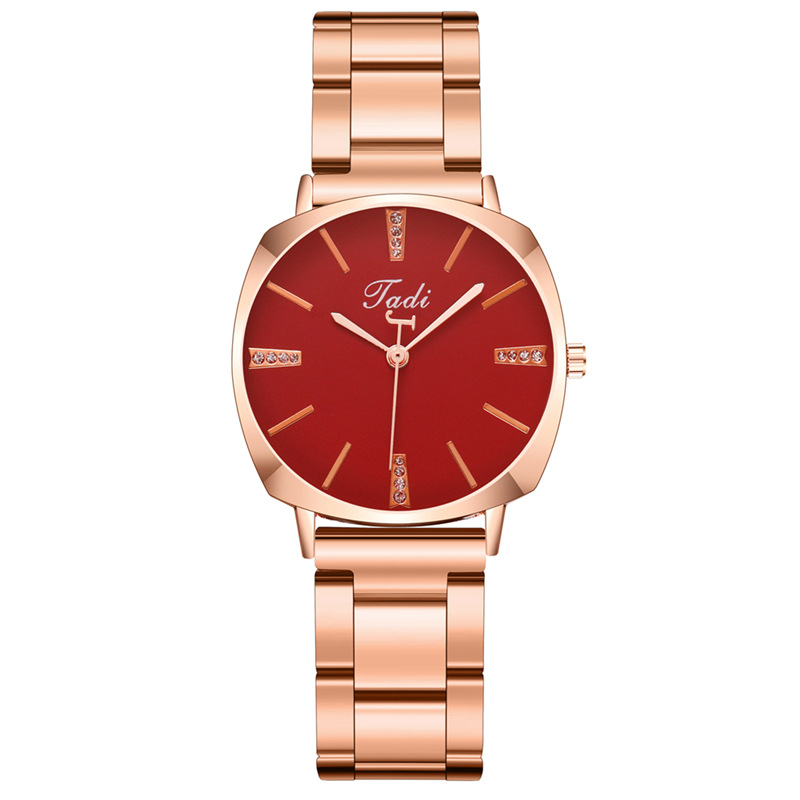 Neue Damen-Quarzuhr mit funkelndem Sternenhimmel und rosa Balken, großes Zifferblatt, schlichte, faule Miln-Armbanduhr aus legiertem Stahl_voghion.com