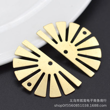 手工diy饰品配件材料 黄铜35mm两孔半圆扇形片 几何耳环挂件吊坠