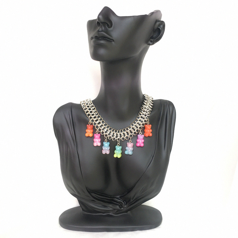Fashion 7-color Jelly Gummy Bear Necklace Resin Necklace display picture 2