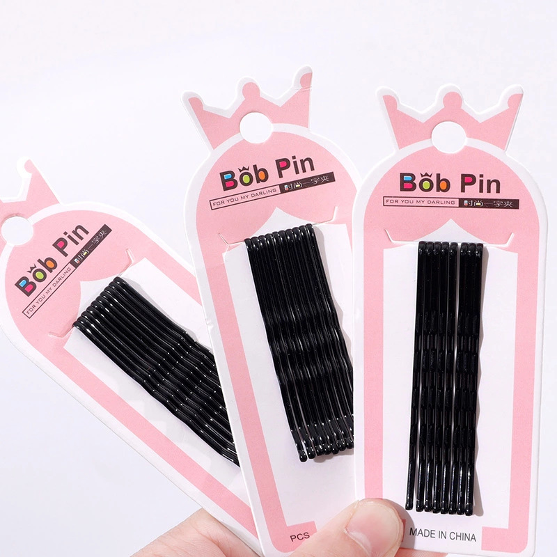 The new small crown does not drop paint black steel wire clip metal hair card gift wig Korean women