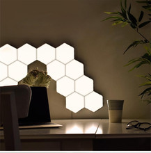 跨境LED量子灯创意壁灯六边形组合背景墙灯触控即亮蜂窝灯蜂巢灯
