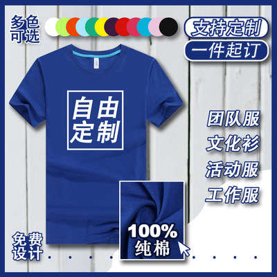 man T-shirts Short sleeved pure cotton T-Shirt coverall customized logo T-shirt Class clothes Customized wholesale