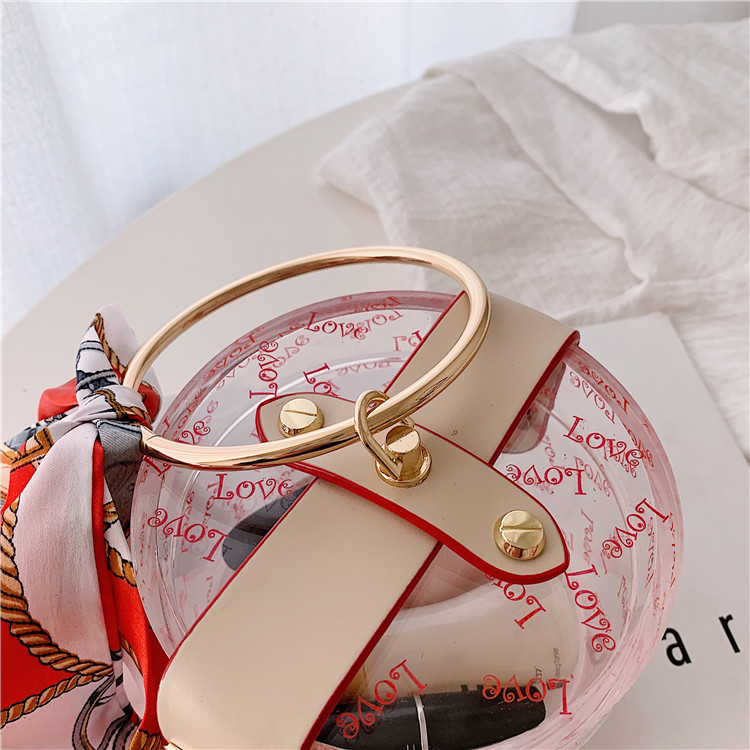 Fashion Transparent New Korean Fashion Silk Scarf All-match Retro Small Round Women's Handbag display picture 13