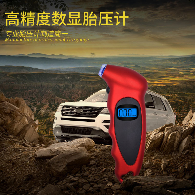 现货汽车胎压高精密车用轮胎液晶数显示气压表车载电子数显胎压计|ru