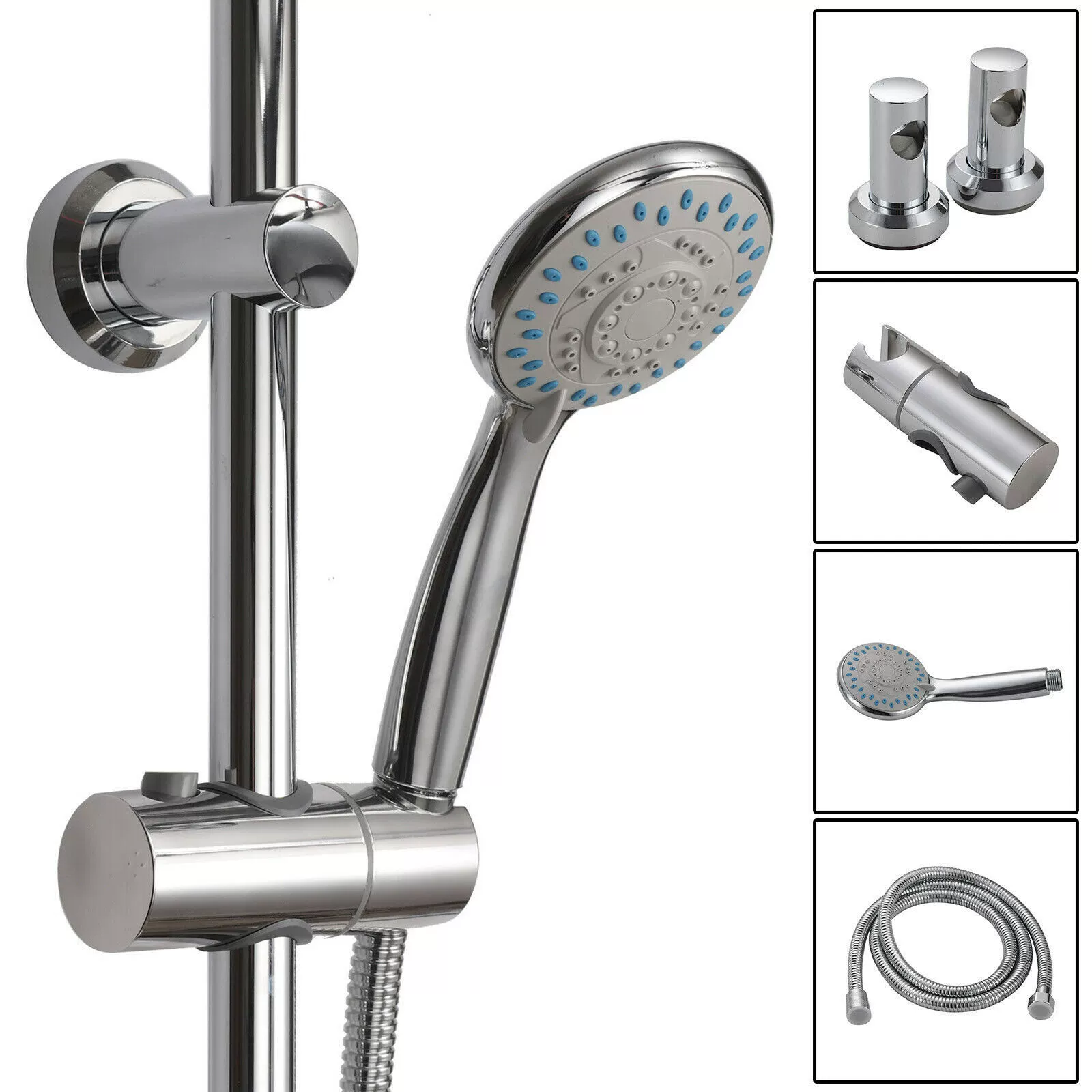 Регулируемый хромированный душ-направляющие вертикальная пластина поперечная планка набор современных головок и кронштейнов для шлангов