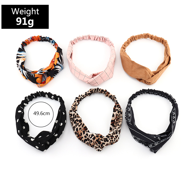 Korean Striped Plaid Cross Hairband Hair Accessories For Women display picture 12