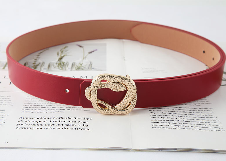 Women's Gender Plating Design Classic Style Style Classic Style Snake Pu Leather Alloy Plating Women's Leather Belts