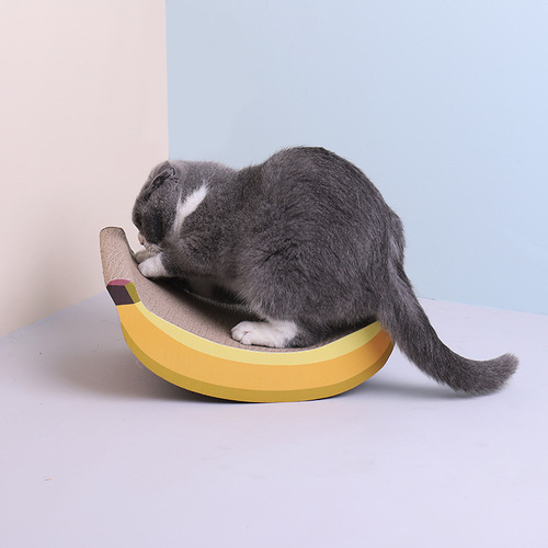 New Corrugated Cat Scratching Board Meow Fairy Banana Corrugated Cat Claw Grinding Board Cat Claw Training Cat Playing Sofa