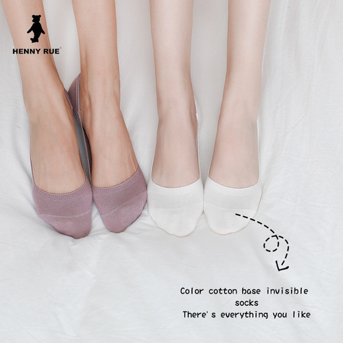 Spring and summer new socks for women breathable cotton solid color boat socks women's invisible socks wholesale