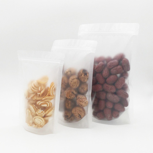 Manufacturer frosted transparent stand-up bag thickened nut American ginseng scented tea packaging bag dry goods food packaging bag