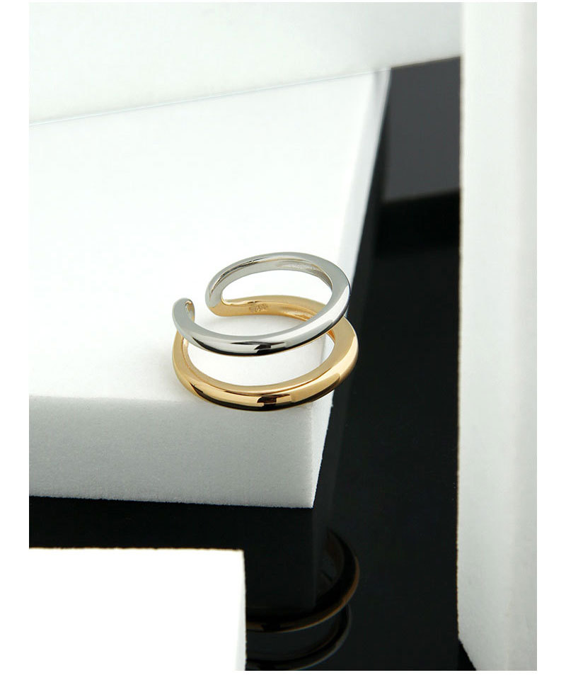 Plating Design 925 Sterling Silver Geometric Open Ring