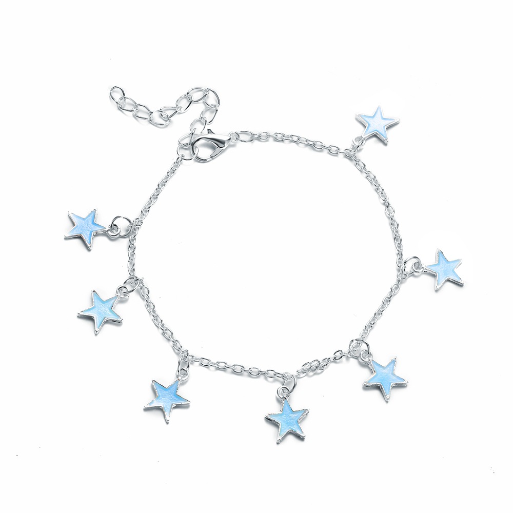 New Fashion Alloy Silver Pentagram Pendant Anklet Creative Retro Simple Anklet display picture 2