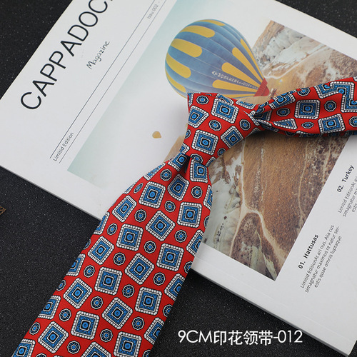 Wide version men's printed 9cm hand tie polyester pattern casual trendy shirt suit accessories
