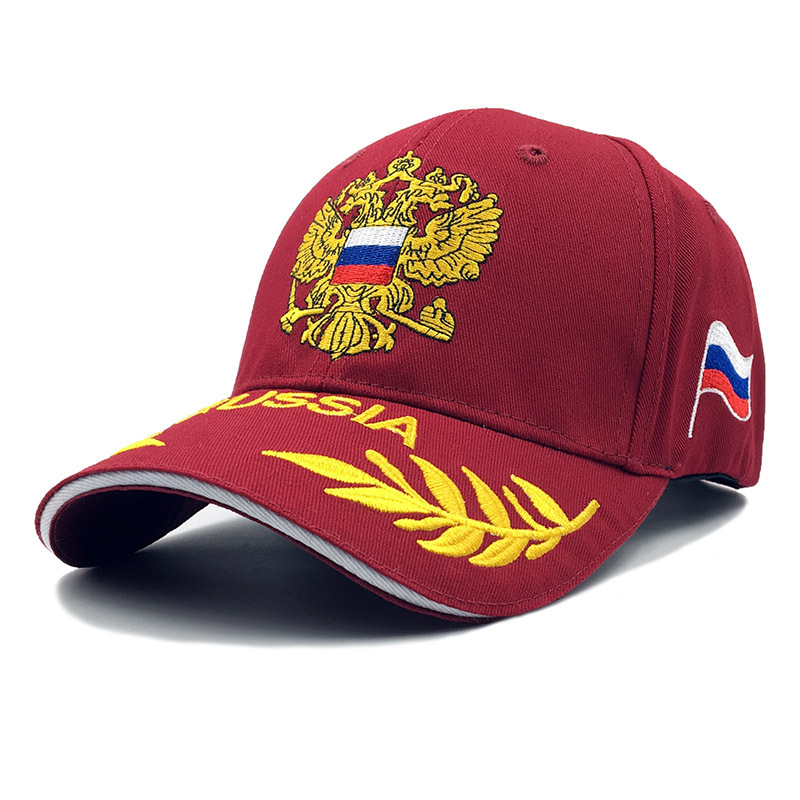 Russian Logo Baseball Men's and Women's Gold Embroidered Duck Tongue Flag Outdoor Patriotic Leisure Hat_voghion.com