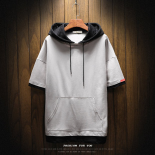 2023 Sweatshirt Men's Short-sleeved Summer New Casual Loose Large Size Teenagers Short-sleeved T-shirt Half-sleeved Men's Summer Clothes