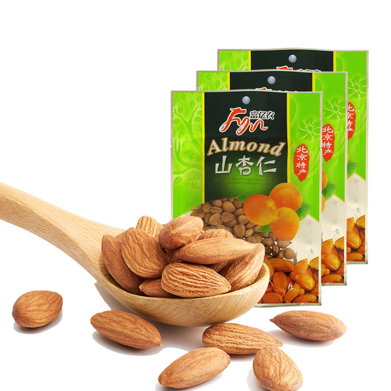 富亿农山杏仁80g袋装扁桃仁巴旦木杏仁坚果炒货休闲零食即食小吃|ms