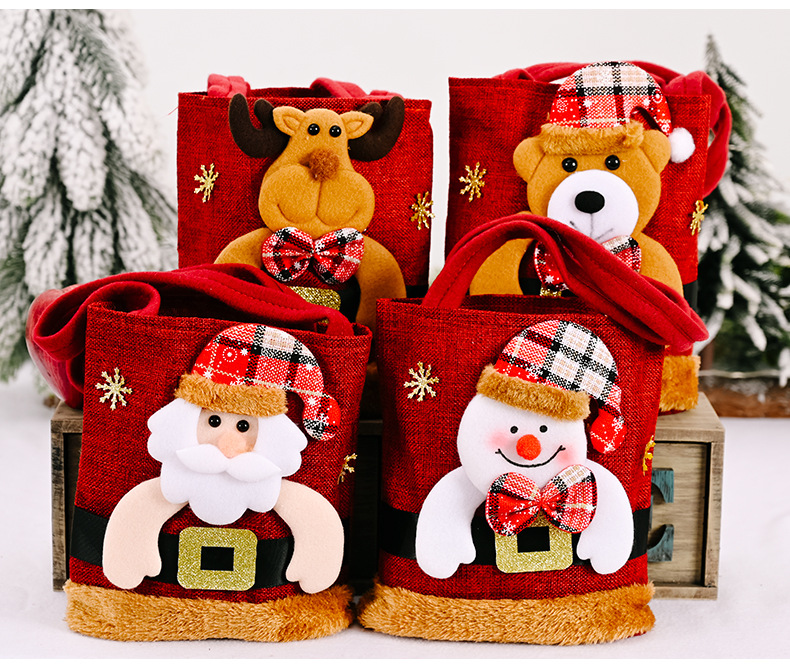 50g Weight Christmas Festival Creative Christmas Decoration Cartoon Tote Bag 13