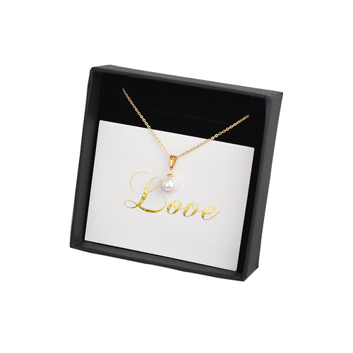 Factory Direct Sale Simple Gold Foil Greeting Card Set with Jewelry Box and Blessing Message Card