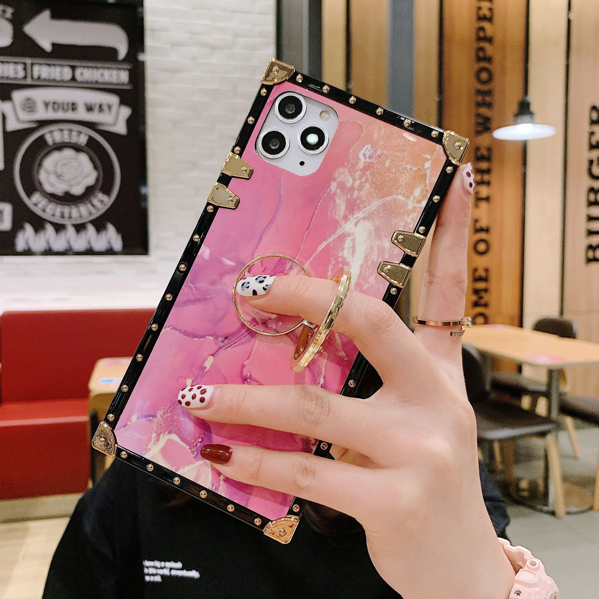 Retro Marble Pattern Bracket Mobile Phone Case Wholesale Nihaojewelry display picture 5